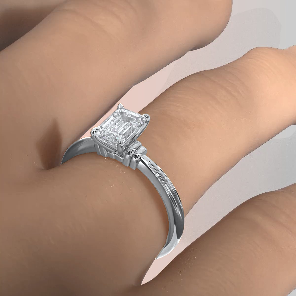 4.2g Ridged Solitaire Prong Set Lab Grown Diamond Engagement Ring IGI Certified 2.6mm 1.00 Ctw.